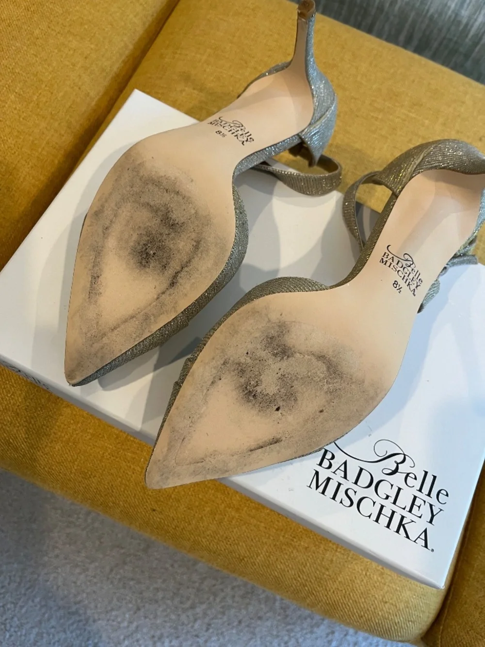 Belle by Badgley Mischka 3 inch Heels Gold Lamè